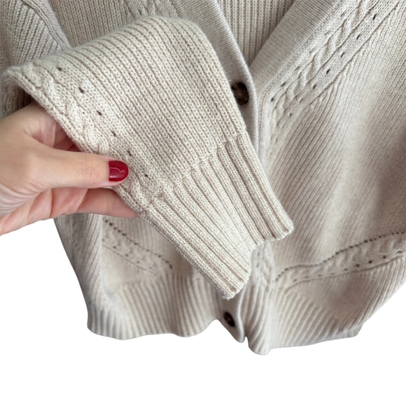 Marine Layer Robin Crop Cardigan in Oatmeal Sz S Cozy Basics Classic Fall Winter - Picture 8 of 9